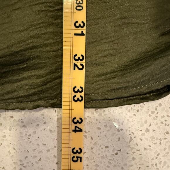 Olive Green Ellie Ruched Mini Dress Large Crisscross Back Cowl Neck Fashion Nova - Picture 10 of 10